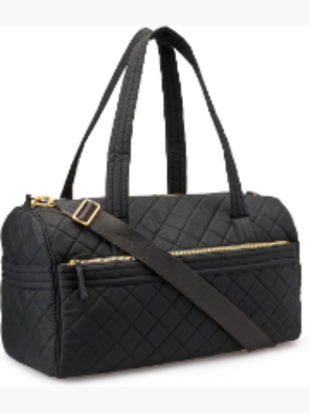 Quilted Weekender Duffel Gym Bag with Trolley Sleeve, Cotton, Travel